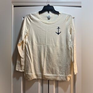 Large cream color sweater like new with anchor design